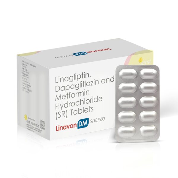 Linagliptin + Dapagliflozin + Metformin Tablets - LINAVON DM 5/10/500 Tablets