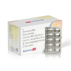 Amoxycillin Trihydrate Cloxacillin Sodium Lactic Acid Bacillus & Serratiopeptidase Capsules