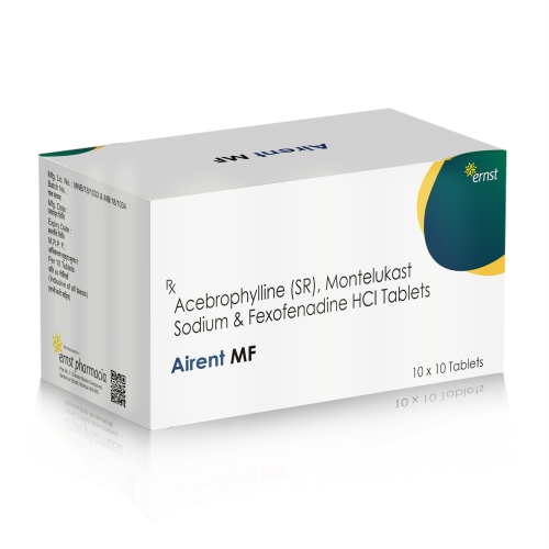 Acebrophylline SR, Montelukast Sodium & Fexofenadine Hydrochloride Tablets- AIRENT MF