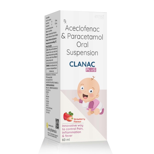 Aceclofenac & Paracetamol Oral Suspension – CLANAC PLUS Suspension – 60ML