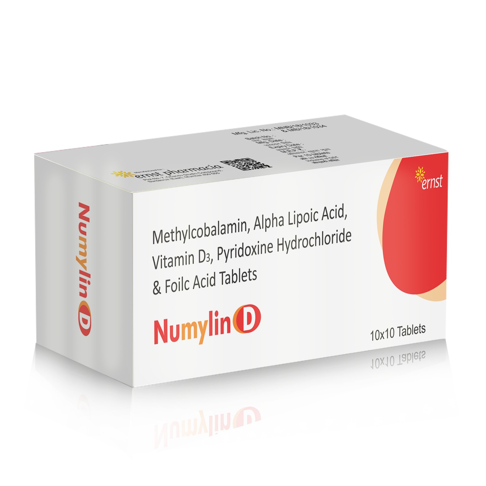 Methylcobalamin Alpha Lipoic Acid Vitamin D3 Pyridoxine HCL & Folic Acid Tablets – NUMYLIN D Tablets