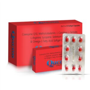 Co-Enzyme Q 10 Methylcobalamin L-Carnitine L-Tartrate L-Arginine Lycopene Selenium Dioxide Omega & 3 Fatty Acid Soft Gelatin Capsules