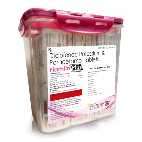 Diclofenac Potassium & Paracetamol Tablets – FLAMFIN PLUS Tablets