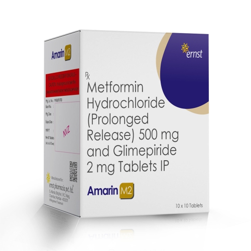 Glimepiride 2 Mg+ Metformin 500 SR Mg (Bilayered) Tablets – AMARIN M2 Tablets