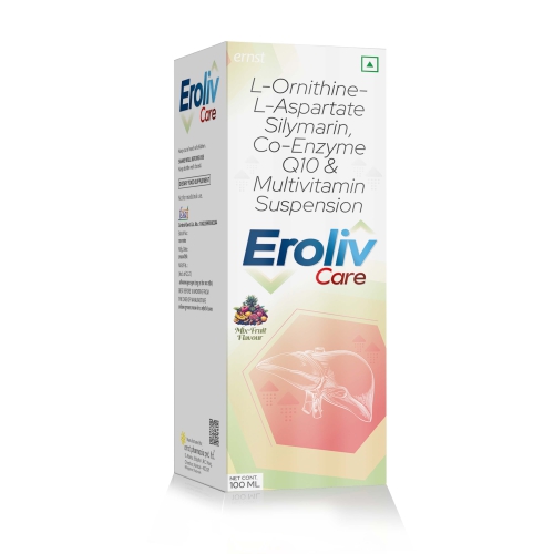 Silymarin L-Ornithine L-Aspartate Coenzyme Q10 & Multivitamin Suspension – EROLIV CARE Suspension – 100ML