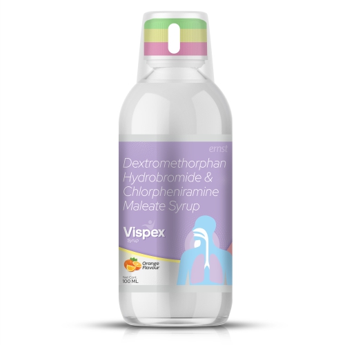 Dextromethorphan Hydrobromide & Chlorpheniramine Maleate Syrup – VISPEX Syrup – 100ML