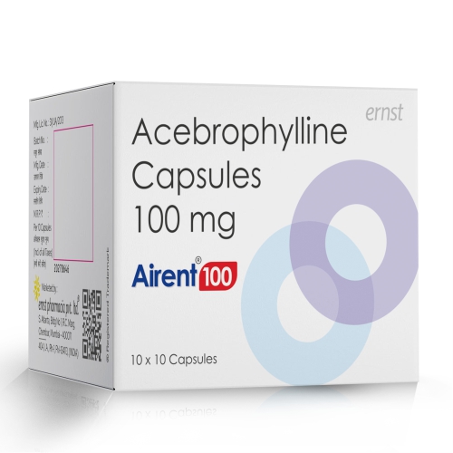Acebrophylline Capsules 100 Mg - AIRENT 100 Capsules - Ernst Pharmacia