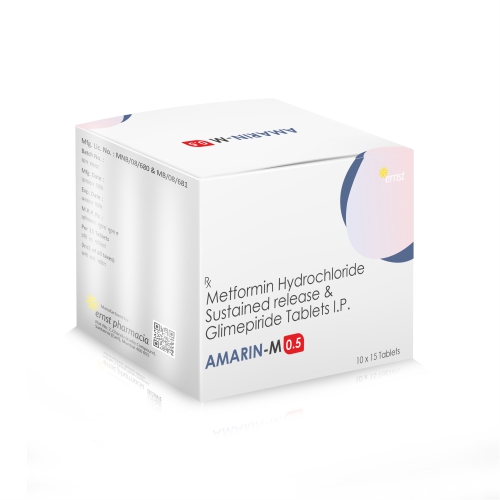 Metformin Hydrochloride SR & Glimepiride Tablets IP – AMARIN M 0.5 Tablets