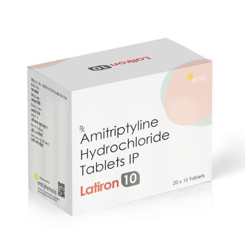 Amitriptyline Hydrochloride Tablets IP - LATIRON 10 Tablets - - Ernst Pharmacia