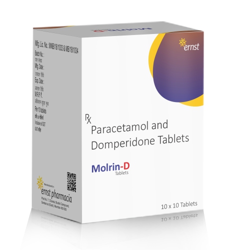 Paracetamol & Domperidone Tablets - MOLRIN D Tablets - Ernst Pharmacia