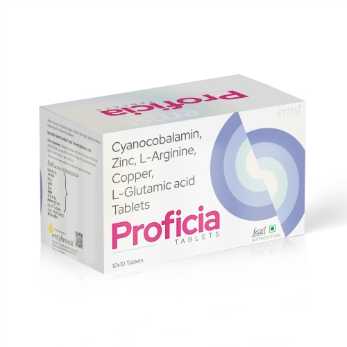 Cynocobalamin Zinc L Arginine Copper L Glutamic Acid Tablets - PROFICIA Tablets - Ernst Pharmacia