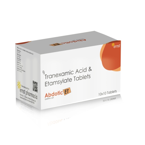 Tranexamic Acid & Etamsylate Tablets - ABDOTIC ET Tablets - Ernst Pharmacia