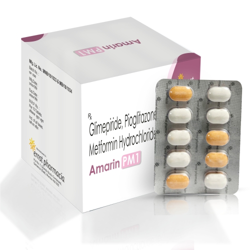 Glimepiride 1 Mg+Metformin 500 Mg + Pioglitazone 15 Mg (Bilayered) Tablets