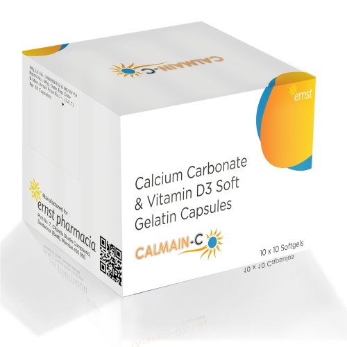 Calcium Carbonate & Vitamin D3 Soft Gelatin Capsules - CALMAIN C Capsules - Ernst Pharmacia