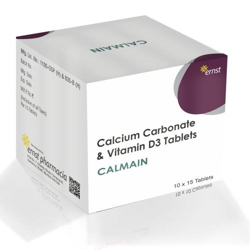 Calcium Carbonate & Vitamin D3 Tablets - CALMAIN Tablets - Ernst Pharmacia