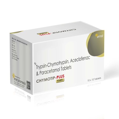 Trypsin-Chymotrypsin & Aceclofenac Paracetamol Tablets – CHYMOTIP PLUS FORTE Tablets - Ernst Pharmacia