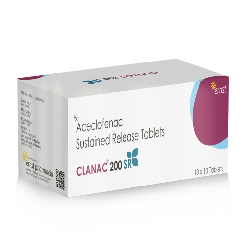 Aceclofenac Sustained Release Tablets 200 Mg – CLANAC 200 SR Tablets - Ernst Pharmacia