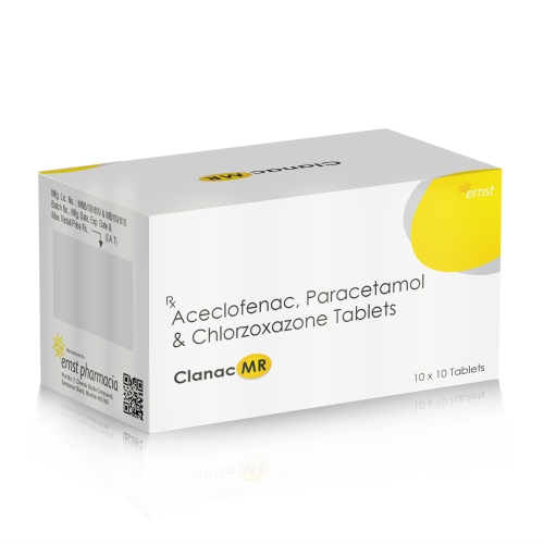 Aceclofenac Paracetamol & Chlorzoxazone Tablets – CLANAC MR Tablets - Ernst Pharmacia
