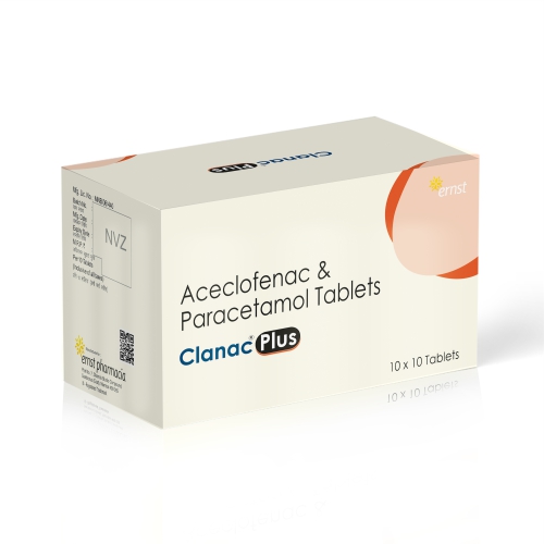Aceclofenac 100 MG & Paracetamol 325 Mg Tablets - CLANAC PLUS Tablets - Ernst Pharmacia