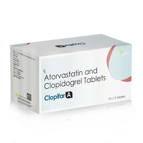 Atorvastatin & Clopidogrel Tablets - CLOPIFAR A Tablets - Ernst Pharmacia