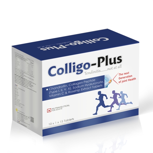 Chondroitin, Collagen Peptide (Type I, II, V, X), Sodium Hyaluronate, Vitamin C & Rosehip Extract Tablets – COLLIGO PLUS Tablets - Ernst Pharmacia