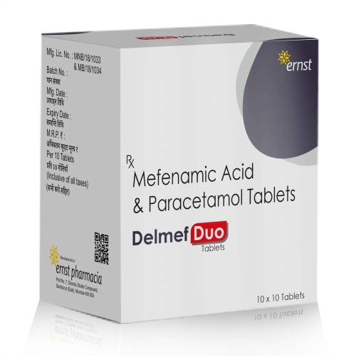 Mefenamic Acid & Paracetamol Tablets – DELMEF DUO Tablets - Ernst Pharmacia