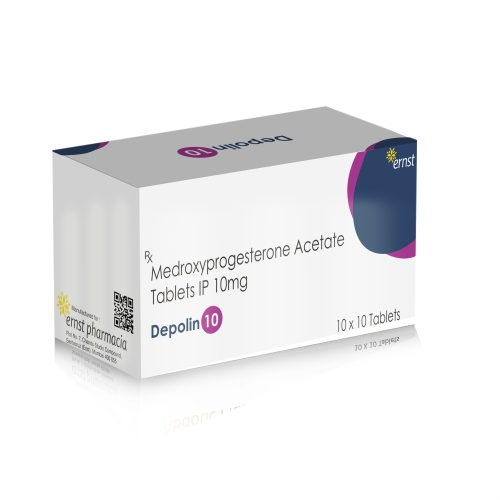 Medroxy Progesterone Acetate Tablets IP 10MG - DEPOLIN 10 Tablets - Ernst Pharmacia