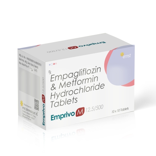 Empagliflozin & Metformin Hydrochloride Tablets - EMPRIVO M 12.5/500 Tablets - Ernst Pharmacia