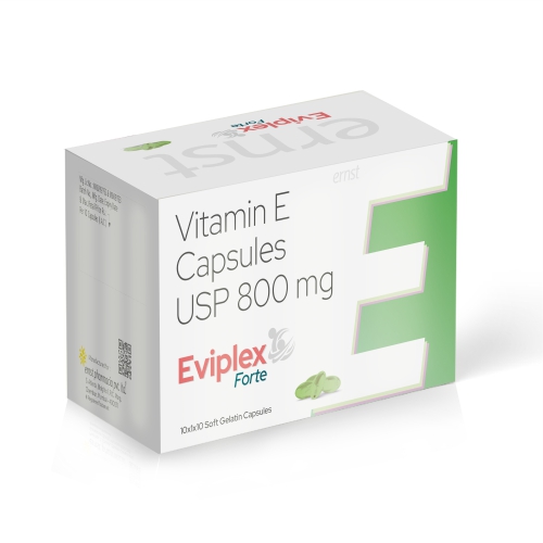 Vitamin E Capsules USP 800Mg - EVIPLEX FORTE Capsules - Ernst Pharmacia