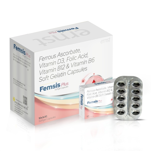Ferrous Ascorbate Vitamin D3 Folic Acid Vitamin B12 & B6 Soft Gelatin Capsules