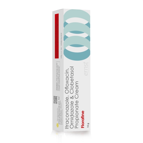 Itraconazole Ofloxacin Ornidazole & Clobetasol Propionate Cream - FLORAFINE Cream - Ernst Pharmacia