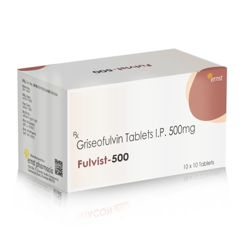 Griseofulvin Tablets IP 500MG - FULVIST 500 Tablets - Ernst Pharmacia