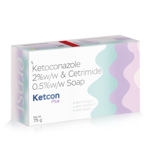 Ketoconazole 2% & Cetrimide 0.5% Soap - KETCON PLUS Soap - Ernst Pharmacia