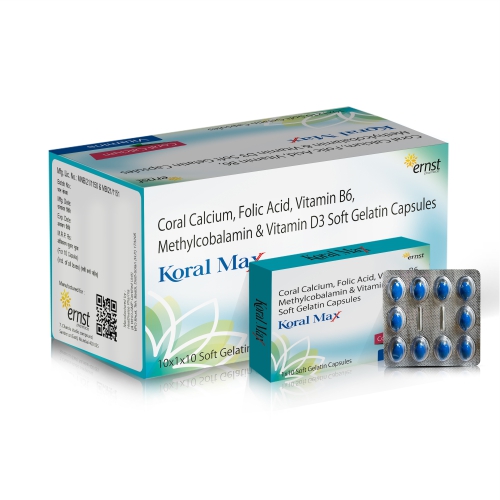 Coral Calcium Folic Acid Vitamin B6 Methylcobalamin Vitamin D6 Soft Geltain Capsules