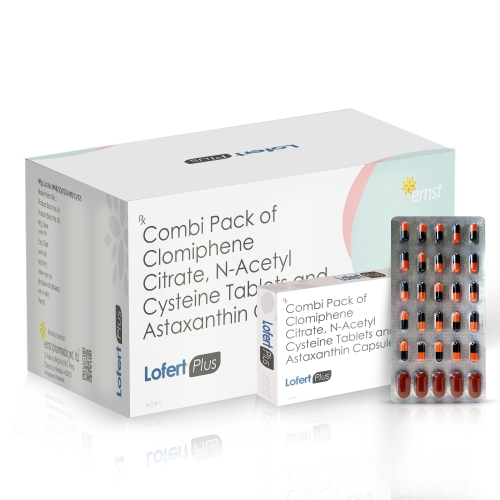 Combi Pack of Clomiphene Citrate N-Acetylcysteine Tablets & Astaxanthin Capsules