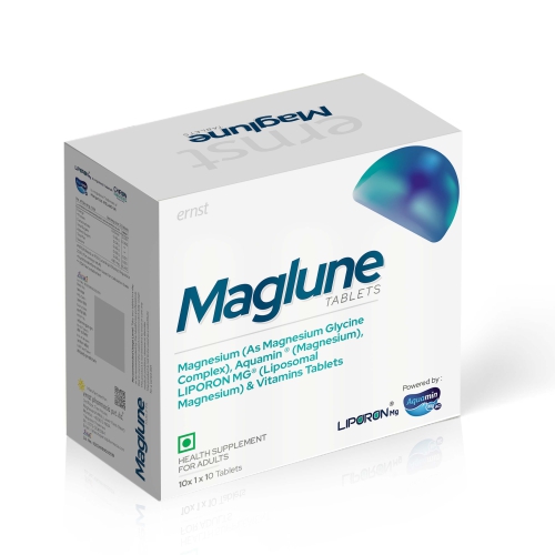 Magnesium (as Magnesium Glycine Complex), Aquamine Magnesium, Liposomal Magnesium (LIPORON MG) & Vitamins Tablets – MAGLUNE Tablets