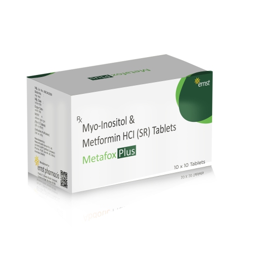 Myo Inositol & Metformin Hydrochloride SR Tablets - METAFOX PLUS Tablets - Ernst Pharmacia