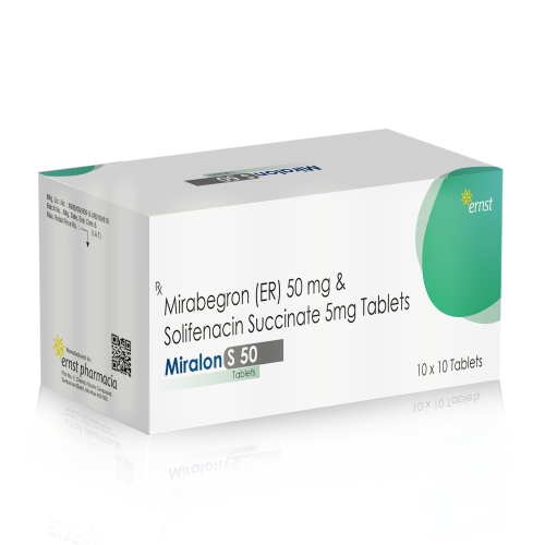 Mirabegron(ER) 50 MG & Solifenacin 5 MG Tablets - MIRALON S 50 Tablets - Ernst Pharmacia