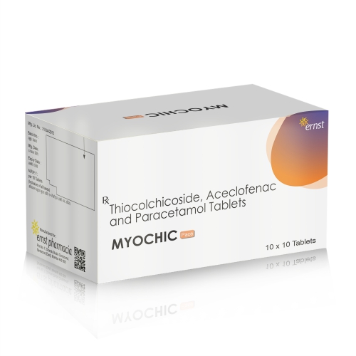 Thiocolchicoside Aceclofenac & Paracetamol Tablets - MYOCHIC PACE Tablets - Ernst Pharmacia