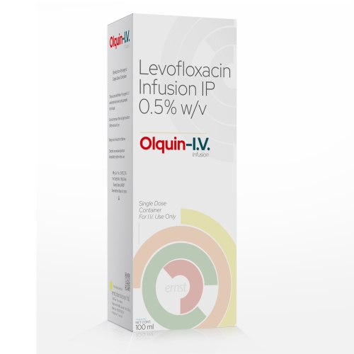 Levofloxacin Infusion IP 500MG - OLQUIN I.V. Infusion - Ernst Pharmacia