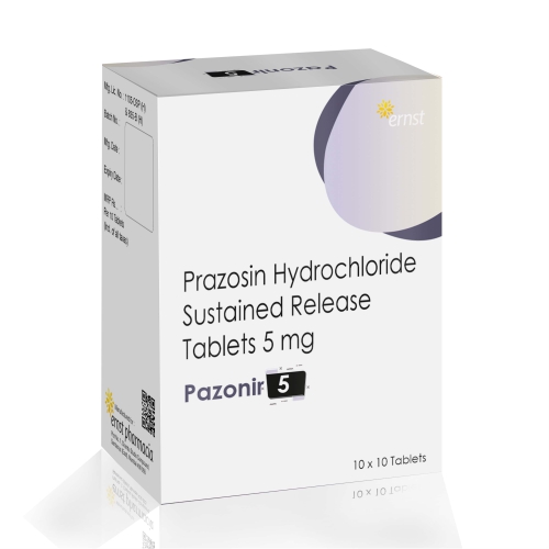Prazosin Hydrochloride Sustained Release Tablets 5 Mg - PAZONIR 5 Tablets - Ernst Pharmacia