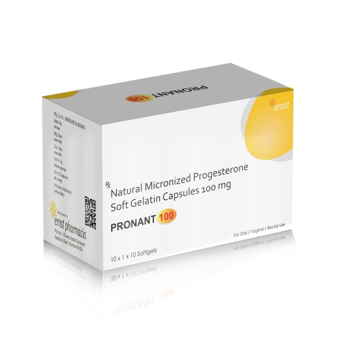 Natural Micronised Progesterone 100MG Soft Gelatin Capsules - PRONANT 100 Capsules - Ernst Pharmacia