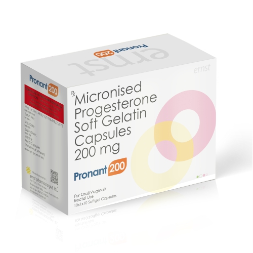 Progesterone Soft Gelatin Capsules 200MG - PRONANT 200 Capsules - Ernst Pharmacia