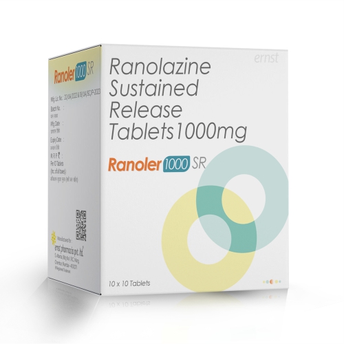 Ranolazine Sustained Release Tablets 1000 MG - RANOLER 1000 SR Tablets - Ernst Pharmacia