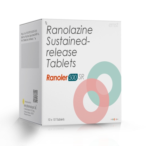 Ranolazine Sustained Release Tablets 500Mg - RANOLER 500 SR Tablets - Ernst Pharmacia