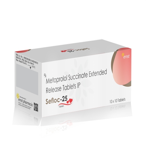 Metoprolol Succinate Extended Release Tablets IP 25 Mg - SEFLOC 25 ER Tablets - Ernst Pharmacia