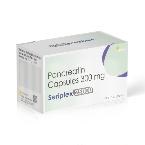 Pancreatin Capsules 300MG - SERIPLEX 25000 Capsules - Ernst Pharmacia