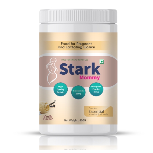 Protein Powder, Multivitamins, Multiminerals, Colostrum, Fenugreek powder, Evening Primrose & DHA - STARK MOMMY (Vanilla Flavour) - Ernst Pharmacia