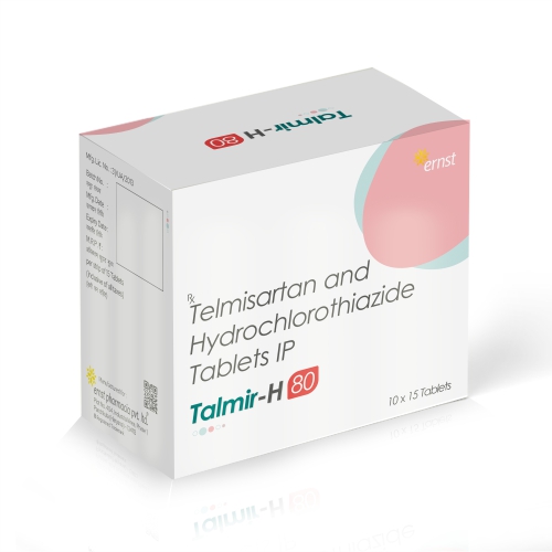 Telmisartan & Hydrochlorothiazide Tablets IP - TALMIR H 80 Tablets - Ernst Pharmacia