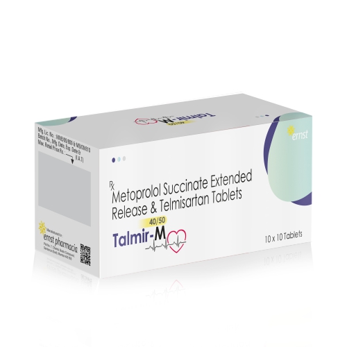 Metoprolol Succinate Extended Release & Telmisartan Tablets - TALMIR M 40/50 Tablets - Ernst Pharmacia